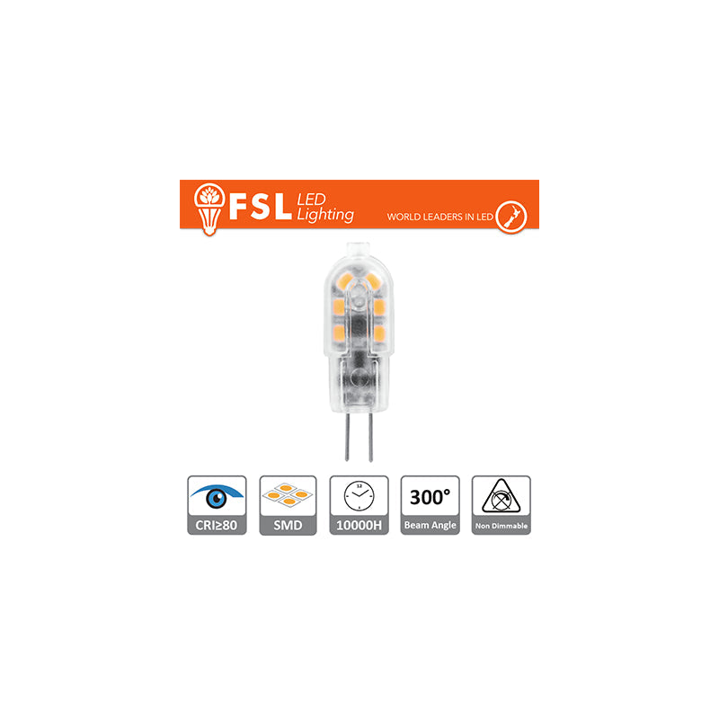 Pack De 10 Unidades G4 - 1.5w 4000k 125lm >300º 39x12x10mm Cri80 Dc-12v