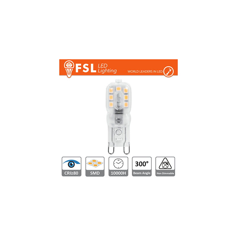 Pack De 10 Unidades G9 - 2.2w 3000k 230lm >300º 48x16x12mm Cri80 Ac-230v