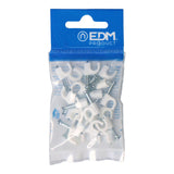 Pack De 10 Unidades - Grapa Blanca Cable Manguera Tubular 2x1mm N°6 (Blister 20 Unid.) Edm