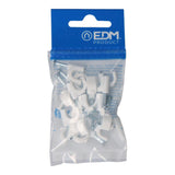 Pack De 10 Unidades - Grapa Blanca Cable Manguera Tubular 2x2,5mm N°8 (Blister 15 Unid.) Edm