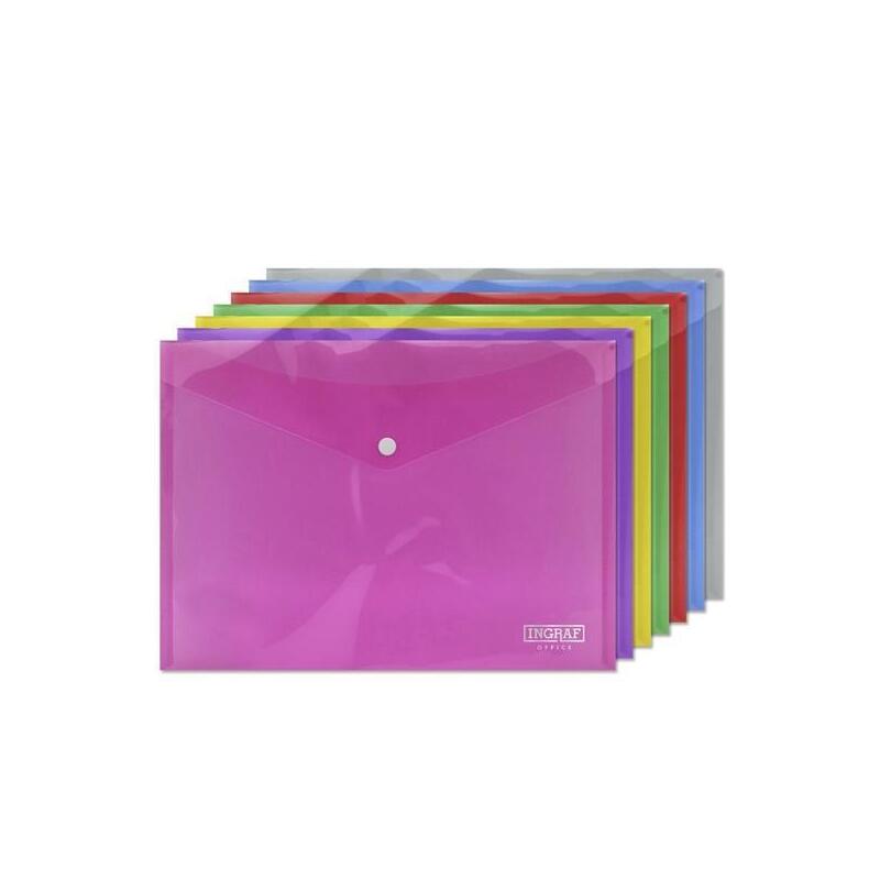 Pack De 10 Unidades Ingraf Sobre Portadocumentos Con Broche A4 Colores Surtidos