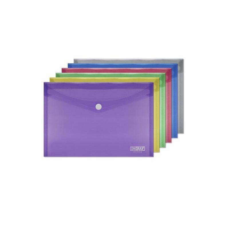 Pack De 10 Unidades Ingraf Sobre Portadocumentos Con Broche A5 Colores Surtidos