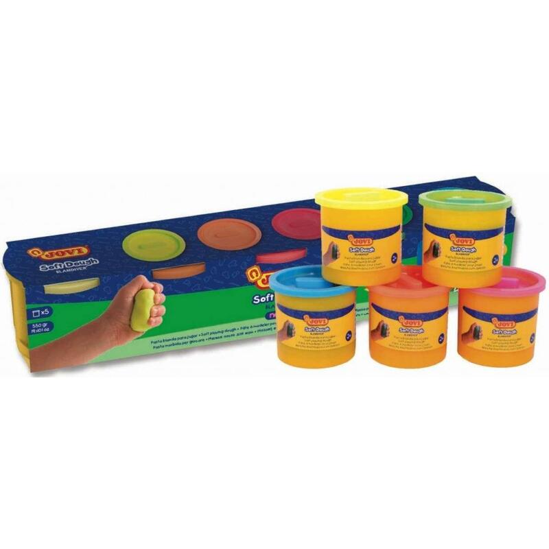 Pack De 10 Unidades Jovi Plastilina Bote 110gr Soft Dough Blandiver Colores Surtidos Estuche 5 Ud