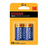 Pack De 10 Unidades Kodak Max Pila Alcalina C Lr14 Blister*2 10 Uds