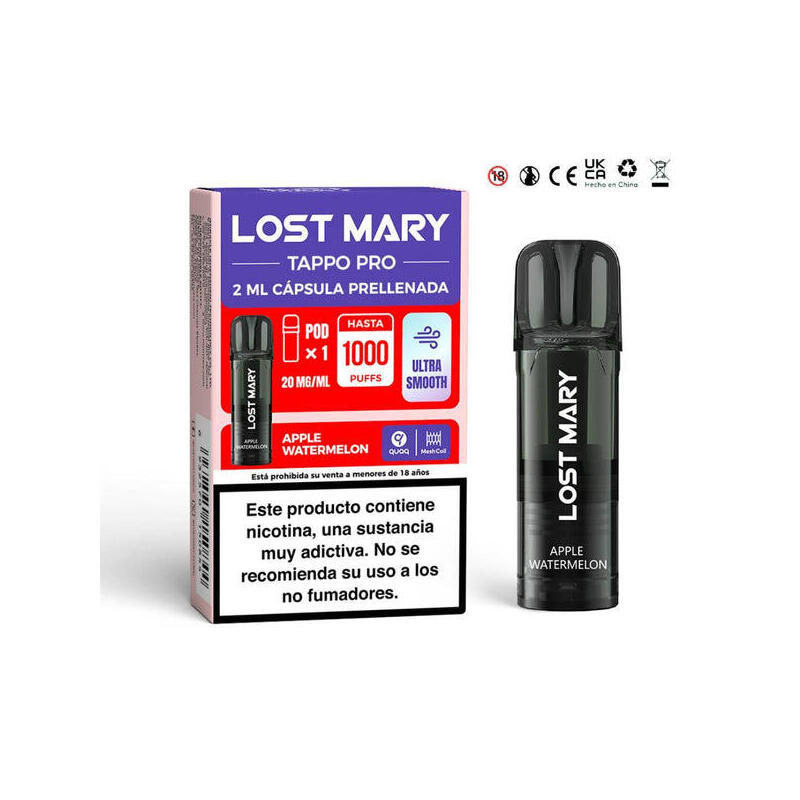 Pack De 10 Unidades Lost Mary Tappo Pro 2mlx1 2% Apple Watermelon