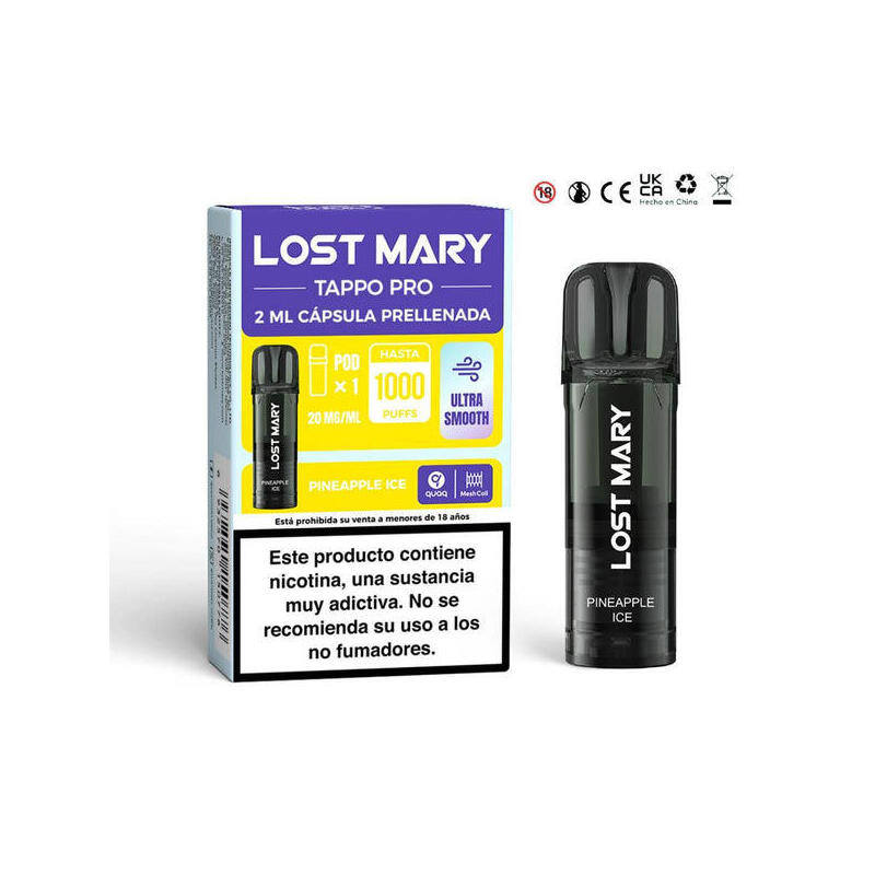 Pack De 10 Unidades Lost Mary Tappo Pro 2mlx1 2% Pineapple Ice