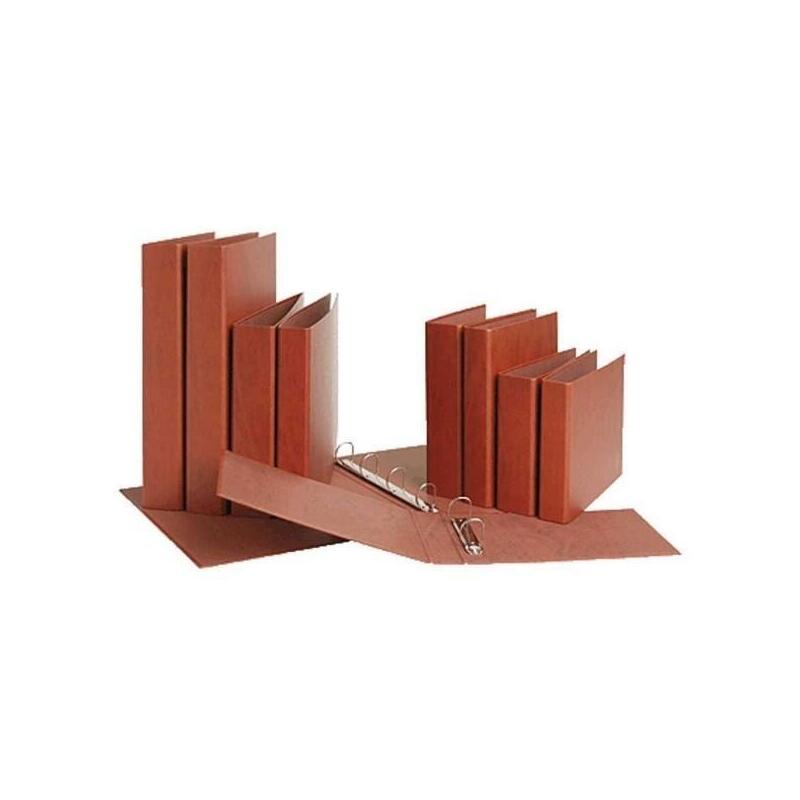 Pack De 10 Unidades Mariola Carpeta Archivador De 2 Anillas Carton Gofrado Cuero - Tamaño Cuarto Natural - Anillas