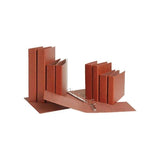 Pack De 10 Unidades Mariola Carpeta Archivador De 2 Anillas Carton Gofrado Cuero - Tamaño Cuarto Natural - Anillas
