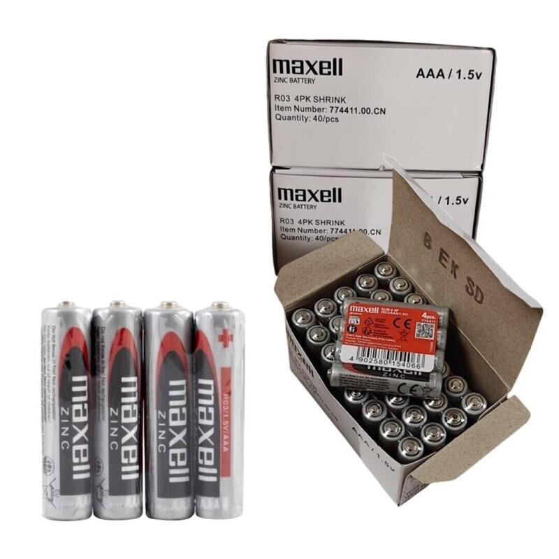 Pack De 10 Unidades Maxell Pila Salina Manganeso Aaa R03 Retractil*4
