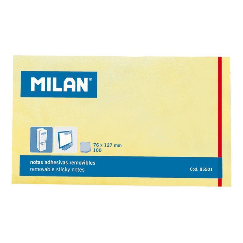 Pack De 10 Unidades Milan Bloc Notas Adhesivas 100 Hojas 127x76mm Amarillo