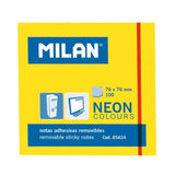 Pack De 10 Unidades Milan Bloc Notas Adhesivas 100 Hojas 76x76mm Amarillo Neón