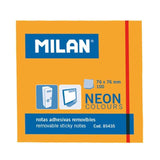 Pack De 10 Unidades Milan Bloc Notas Adhesivas 100 Hojas 76x76mm Naranja Neón