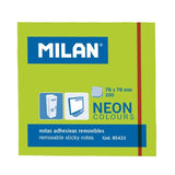 Pack De 10 Unidades Milan Bloc Notas Adhesivas 100 Hojas 76x76mm Verde Neón