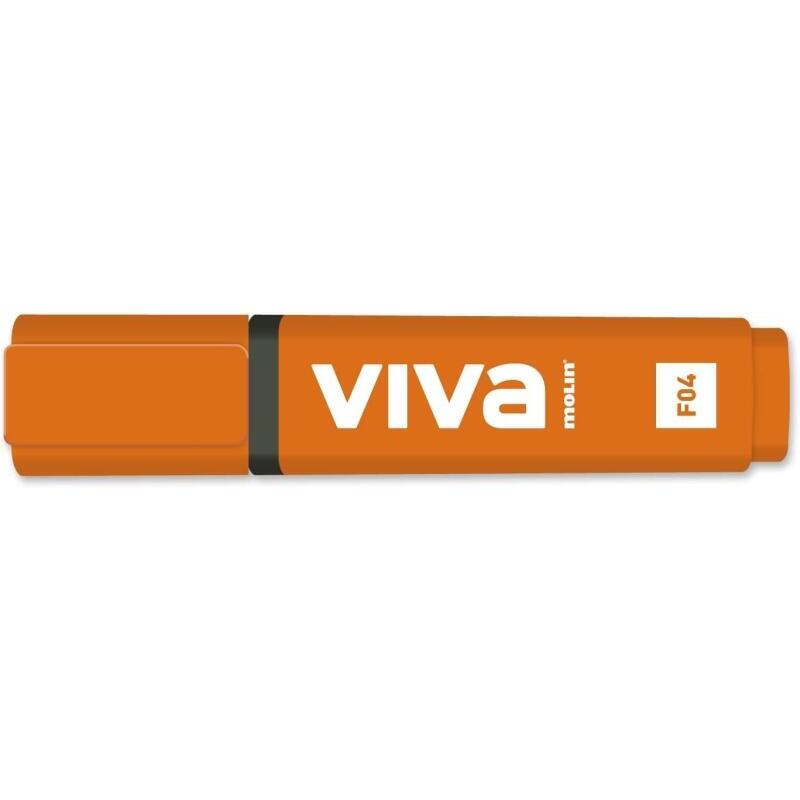 Pack De 10 Unidades Molin Viva Marcador Fluorescente - Trazo Entre 1 Y 5mm - Tinta Con Base De Agua - Naranja