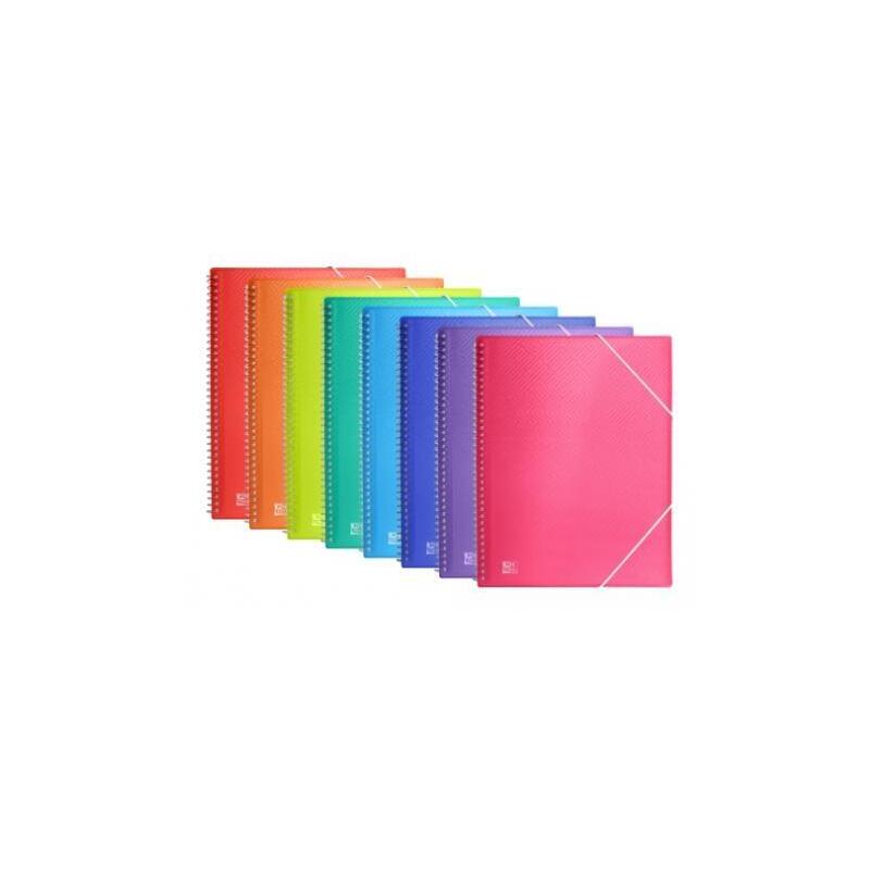 Pack De 10 Unidades Oxford Carpeta Con 20 Fundas Cristal Espiral Con Gomas Urban Pp Colores Surtidos A4