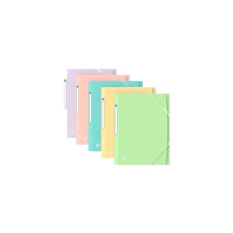 Pack De 10 Unidades Oxford Carpeta De Gomas Urban 3 Solapas A4+ Plástico Traslúcido C/Surtidos Pastel