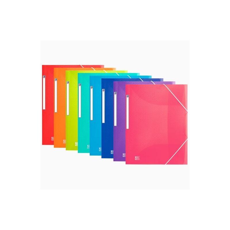 Pack De 10 Unidades Oxford Carpeta De Gomas Urban Pp Traslúcido A4+ C/ Solapas Colores Surtidos