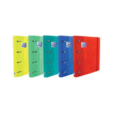 Pack De 10 Unidades Oxford Europeanbinder Touch Carpeta De 4 Anillas Formato A4+ Con Recambio Cuadriculado 5x5mm Y 4 Taladros - Tapa Tacto Suave - Cierre Con Goma Elastica - Colores Surtidos