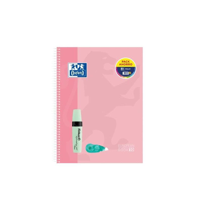 Pack De 10 Unidades Oxford Europeanbook 10 Touch Cuaderno A4+ Cuadriculado 5x5mm 150 Hojas + Marcador Texmarker 490