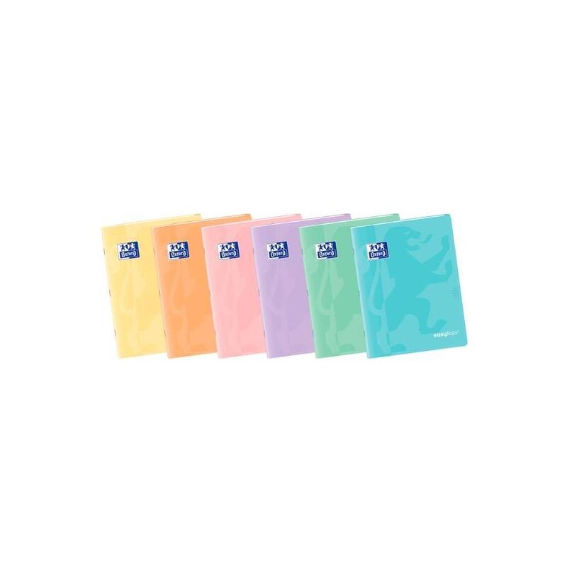 Pack De 10 Unidades Oxford Libreta Grapada Easybook A5 48h 4x4mm Tapa De Plástico C/Surtidos Pastel