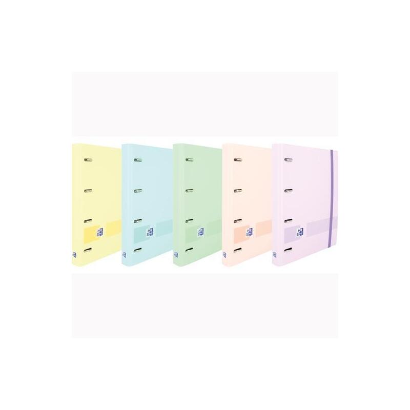 Pack De 10 Unidades Oxford Live & Go Carpeta 4 Anillas 35mm Europeanbinder A4+ Polyfoam C/Recambio 1 Línea C/Surtidos Pastel