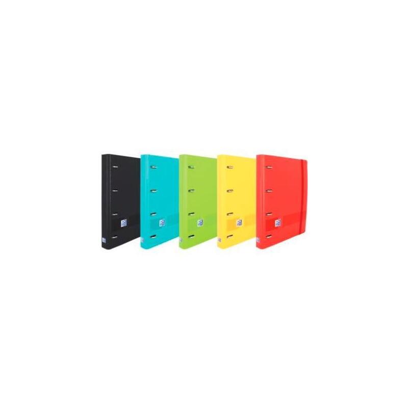 Pack De 10 Unidades Oxford Live & Go Carpeta 4 Anillas Europeanbinder Polyfoam C/ Recambio 100h 1 Línea A4+ Colores Surtidos Vivos