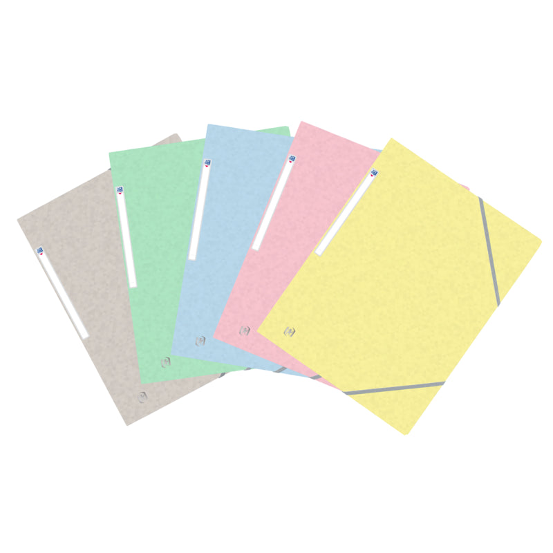 Pack De 10 Unidades Oxford Top File+ Carpeta De Gomas 3 Solapas - Colores Pastel - Resistente Y Duradera - Ideal Para