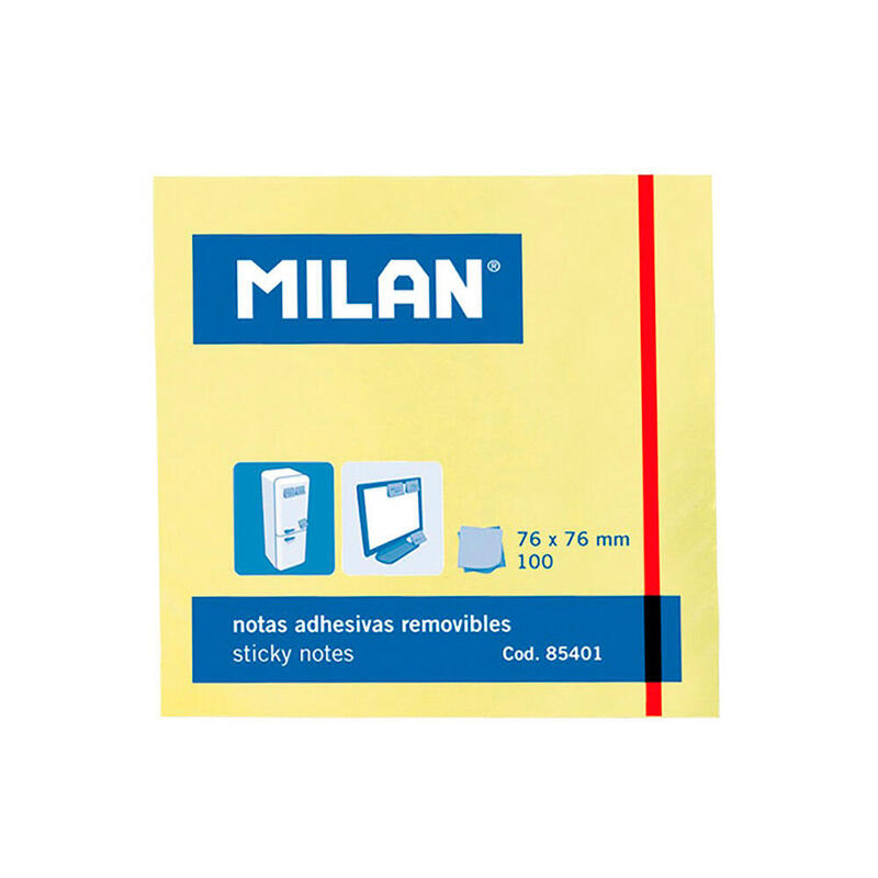 Pack De 10 Unidades - Pack 100 Notas Adhesivas 76x76mm Milan