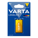 Pack De 10 Unidades - Pila Alcalina Varta 9v - 6lr61 Longlife (Blister 1 Unid.) 26,5x17,5x48,5mm