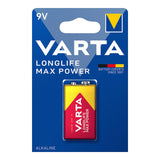 Pack De 10 Unidades - Pila Varta Long Life Max Power 9v - 6lr61 (Blister 1 Unid.) 26,5x17,5x48,5mm