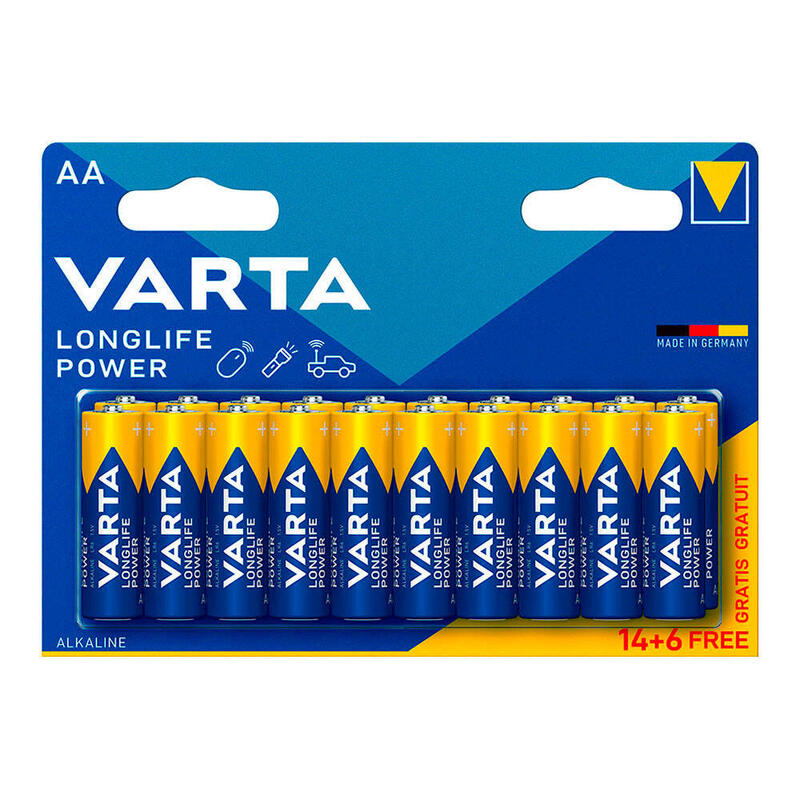 Pack De 10 Unidades - Pila Varta Longlife Power Aa - Lr06 (Blister 14+6 Unid.) Ø14,5x50,5mm