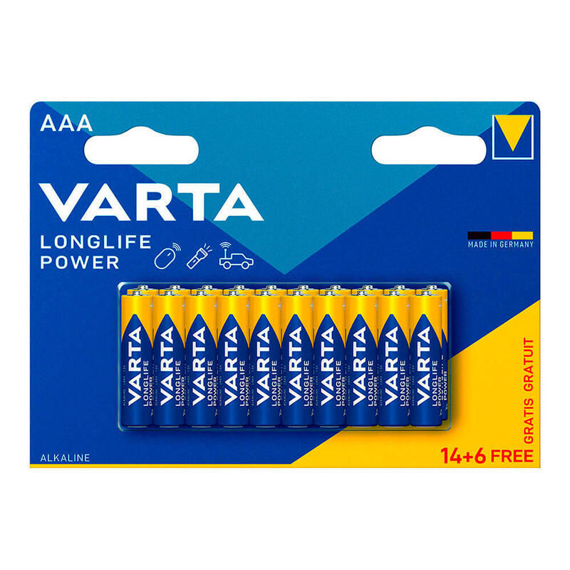 Pack De 10 Unidades - Pila Varta Longlife Power Aaa - Lr03 (Blister 14+6 Unid.) Ø10,5x44,5mm