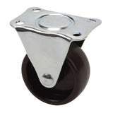 Pack De 10 Unidades - Rueda Fija Con Placa Y Eje Liso, Color Negro, Carga Máx. 20 Kg, Ø 4 Cm