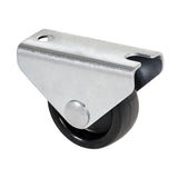 Pack De 10 Unidades - Rueda Fija Con Placa Y Eje Liso De Dos Fijaciones, Color Negro, Carga Máx. 40 Kg, Ø 2,5 Cm