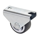 Pack De 10 Unidades - Rueda Fija De Goma Con Placa Y Eje Liso De Dos Fijaciones, Color Gris, Carga Máx. 20 Kg, Ø 1,5 Cm