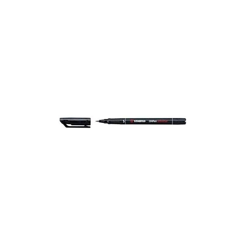 Pack De 10 Unidades Stabilo Ohpen Rotulador Permanente - Punta Superfina - Trazo De 0.4mm - Agarre Antideslizante - Tapon Ventilado - Color Negro