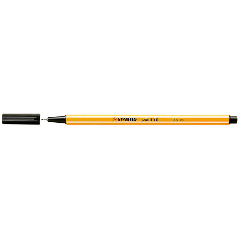 Pack De 10 Unidades Stabilo Point 88 Rotulador De Punta Fina De Fibra - Trazo De 0.4 Mm - Tinta Con Base De Agua - Color Negro