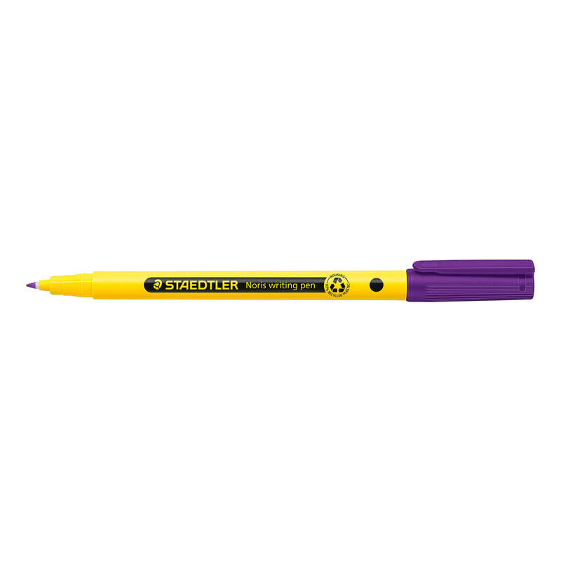 Pack De 10 Unidades Staedtler 307 Noris Writing Pen Rotulador De Punta Fina - Trazo 0.6mm Aprox - Tinta Base De Agua - Cuerpo Fabricado En Un 97% De Plastico Reciclado - Color Violeta