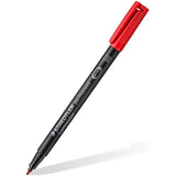 Pack De 10 Unidades Staedtler Lumocolor 317 Rotulador Permanente - Punta Media Redonda - Trazo 1mm Aprox - Capuchon Con Clip - Secado Rapido - Color Rojo