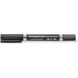 Pack De 10 Unidades Staedtler Lumocolor 348 Rotulador Permanente De Doble Punta - Secado Rapido - Color Negro