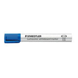 Pack De 10 Unidades Staedtler Lumocolor 351 Rotulador Para Pizarra - Punta Redonda - Trazo 2mm - Capuchon Con Clip - Color Azul