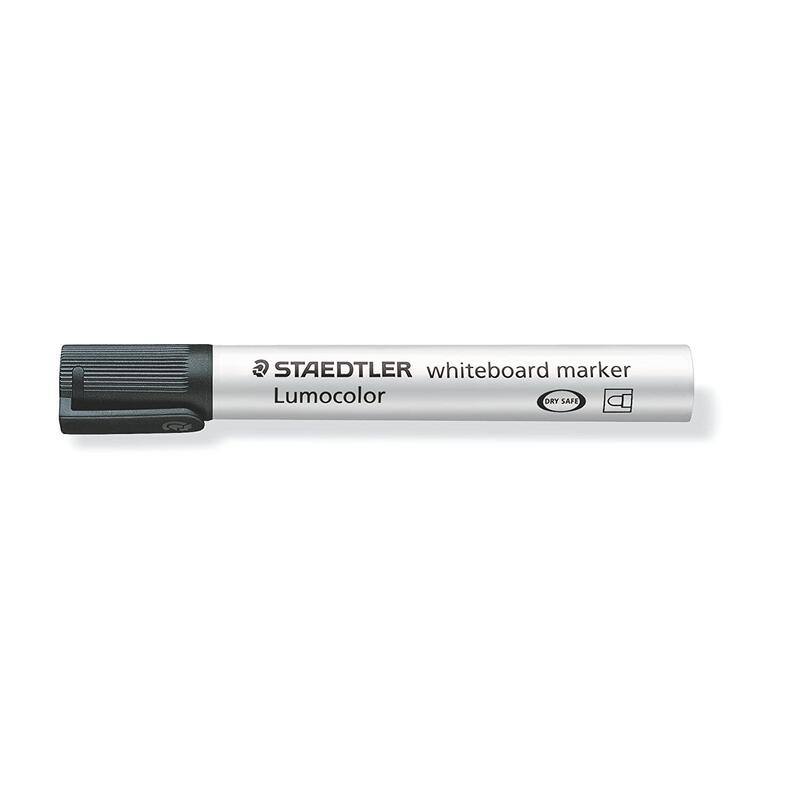 Pack De 10 Unidades Staedtler Lumocolor 351 Rotulador Para Pizarra - Punta Redonda - Trazo 2mm - Capuchon Con Clip - Color Negro