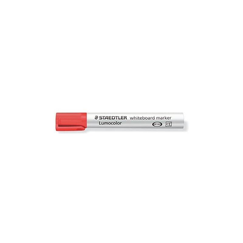 Pack De 10 Unidades Staedtler Lumocolor 351 Rotulador Para Pizarra - Punta Redonda - Trazo 2mm - Capuchon Con Clip - Color Rojo