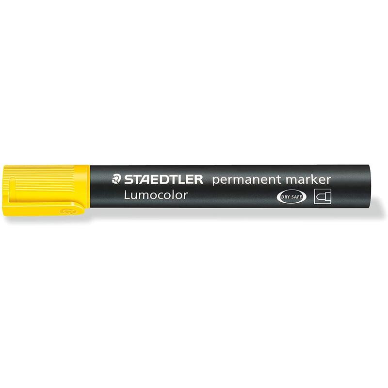 Pack De 10 Unidades Staedtler Lumocolor 352 Rotulador Permanente - Punta Redonda - Trazo 2mm Aprox - Capuchon Con Clip - Secado Rapido - Color Amarillo