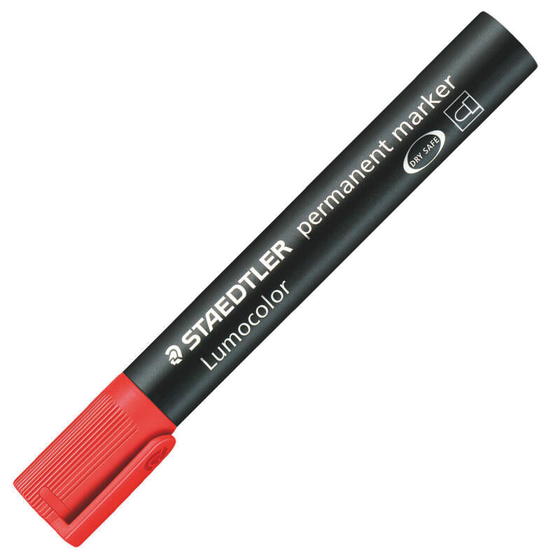 Pack De 10 Unidades Staedtler Lumocolor 352 Rotulador Permanente - Punta Redonda - Trazo 2mm Aprox. - Capuchon Con Clip - Secado Rapido - Color Rojo