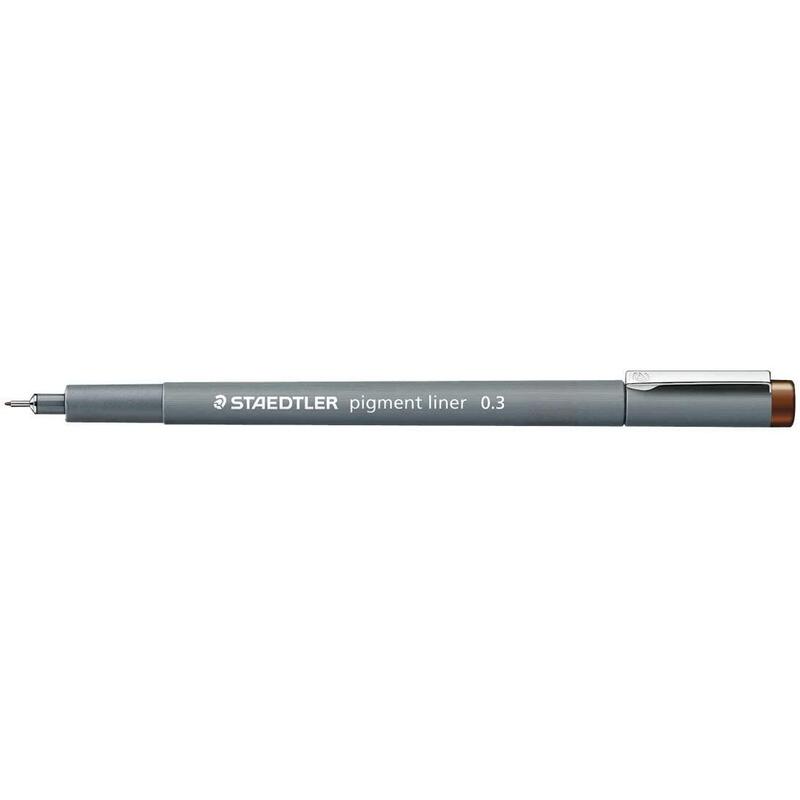 Pack De 10 Unidades Staedtler Pigment Liner 308 Rotulador Calibrado - Trazo 0.3mm - Secado Rapido - Color Marron