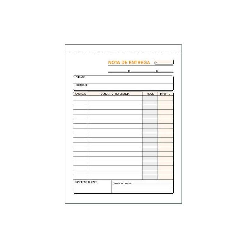 Pack De 10 Unidades Talonario Entregas Cuarto Natural Duplicado Autocopia