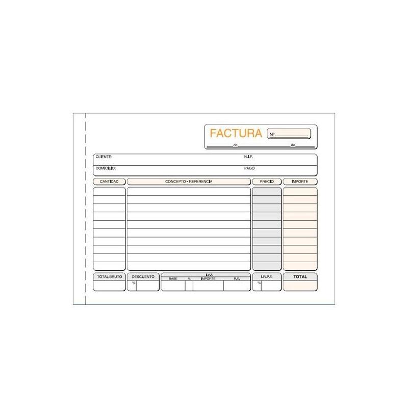 Pack De 10 Unidades Talonario Facturas Cuarto Apaisado Duplicado Autocopia