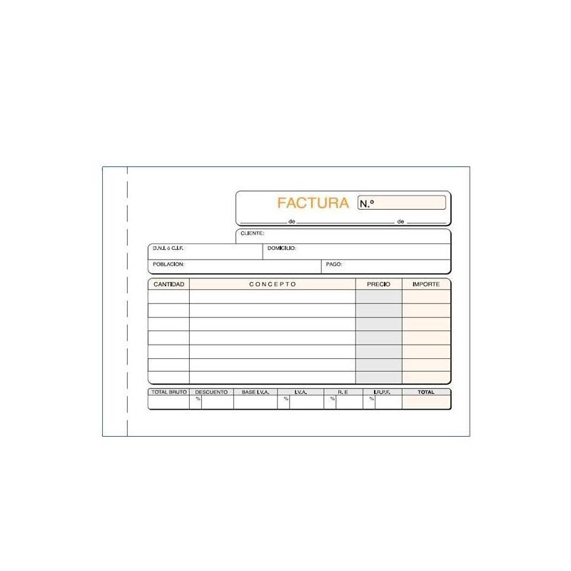 Pack De 10 Unidades Talonario Facturas Octavo Apaisado Duplicado Autocopia