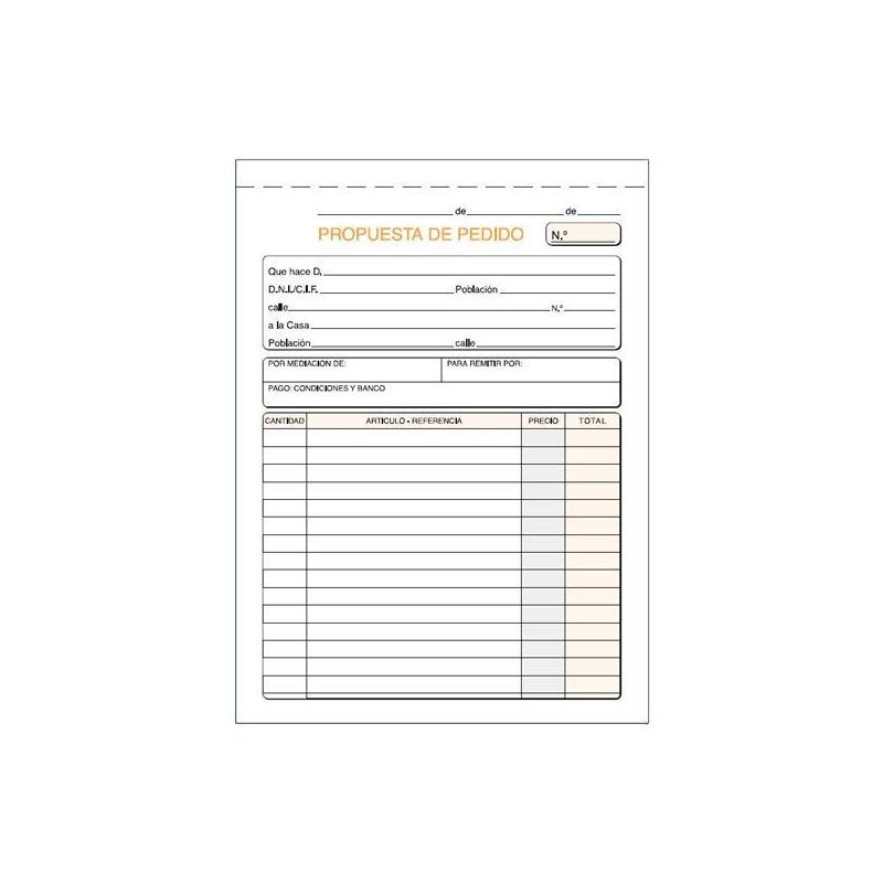 Pack De 10 Unidades Talonario Pedidos Cuarto Natural Duplicado Autocopia